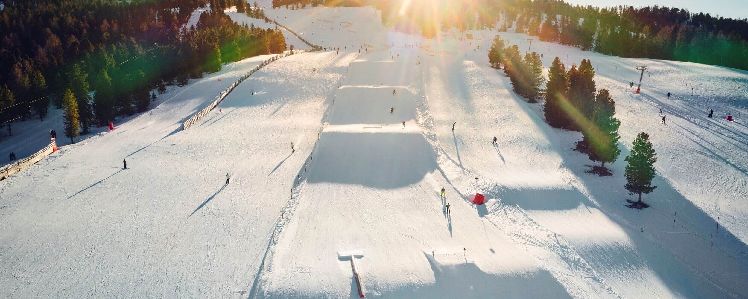 Beautifully groomed ski piste on the Kreischberg
