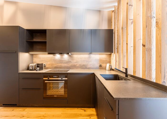 Küche - Ferienwohnung mit Balkon