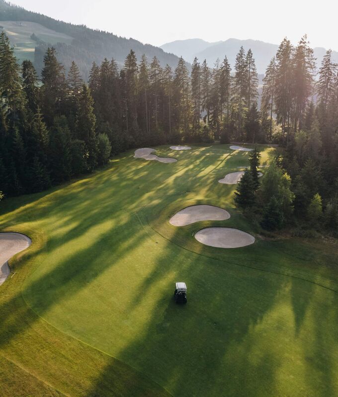 Golfanlage Kitzbüheler Alpen Westendorf aus der Vogelperspektive