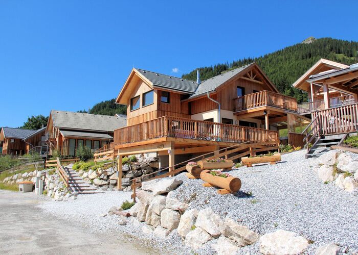 Sommeransicht der Ferienhäuser Almdorf in der Steiermark