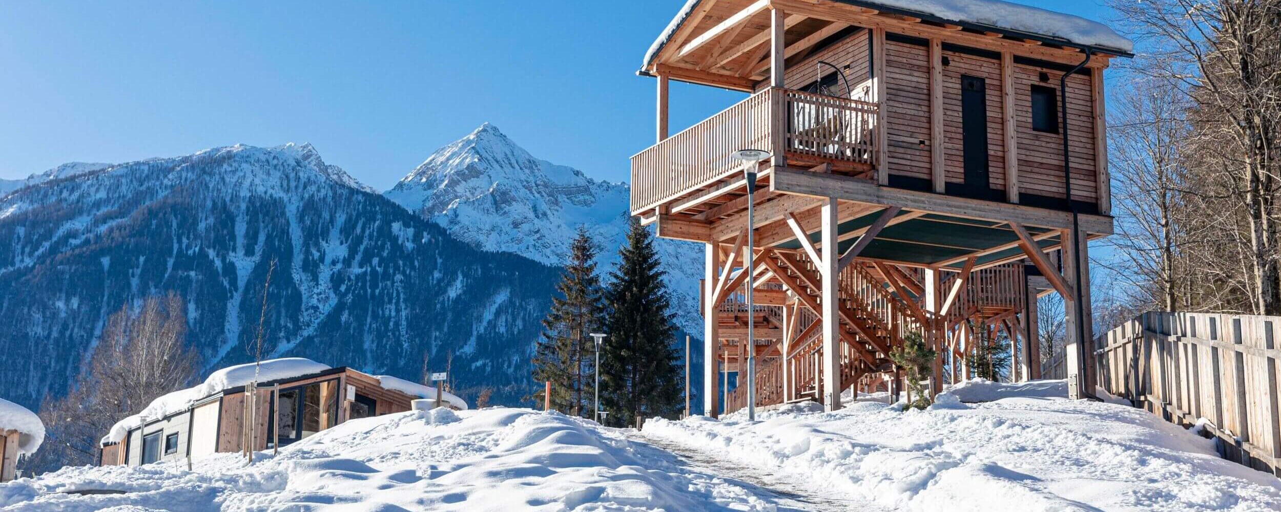 Chalets und Glamping Nassfeld - Baumhaus im Winter