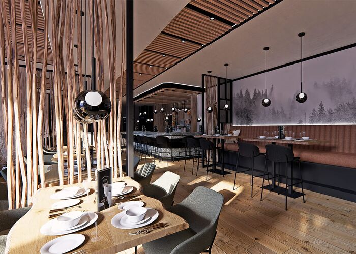 Restaurant und Bar der ALPS KITCHEN Fiss