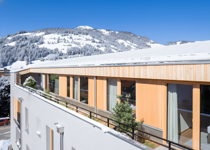 Chalet 104 Westendorf im Winter, schöne Schneelandschaft im Hintergrund